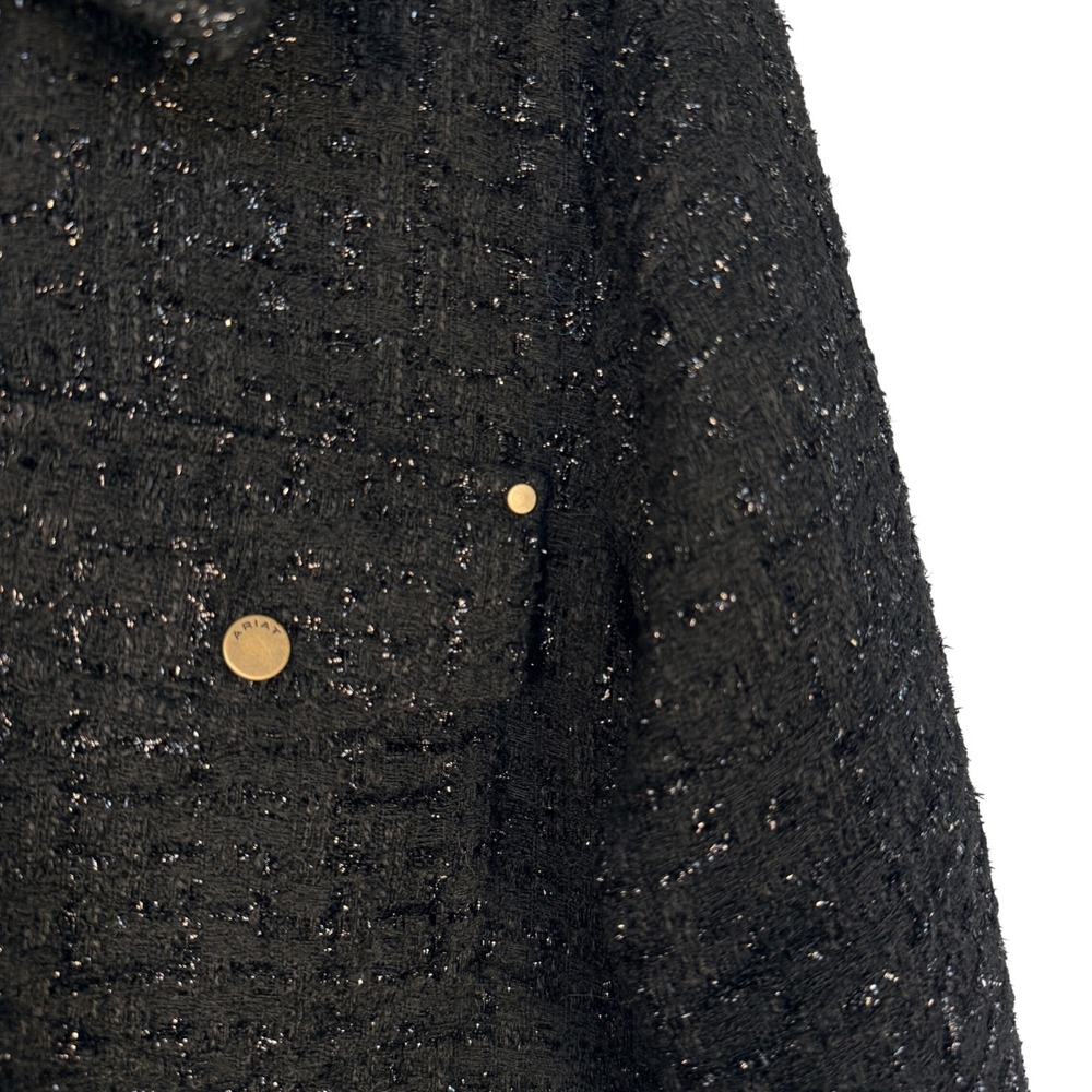 Ariat Jewel Tweed Jacket Black Metallic Western Shacket Western Chic Small - Picture 7 of 9